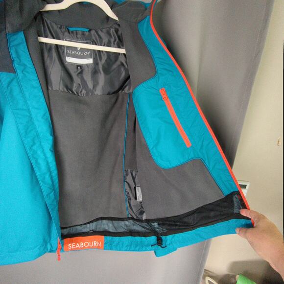 Seabourn Jacket Mens XS Blue Ultimate Alaska Waterproof Hood - Picture 3 of 9